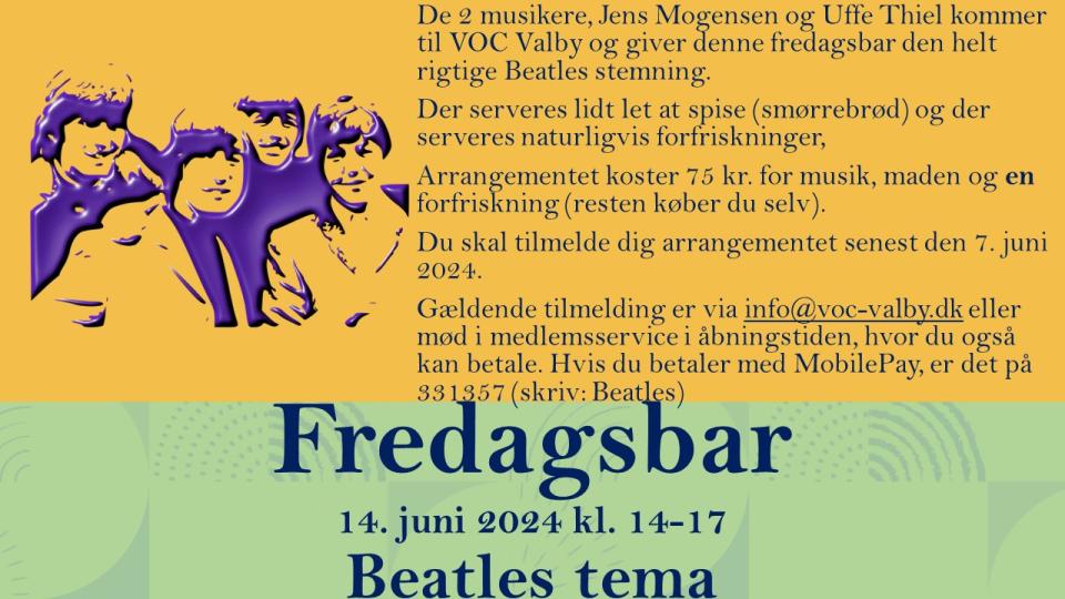 Fredagsbar 14.6. i VOC Valby