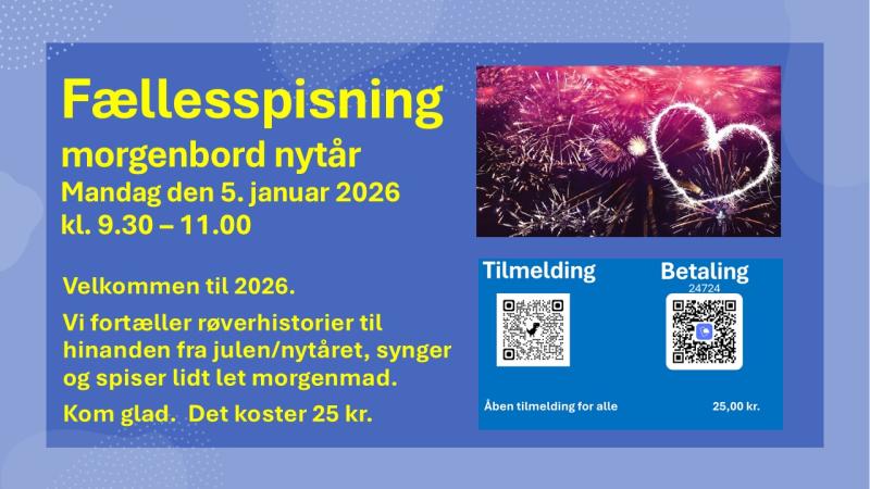 Fællesspisning Nytår Mandag den 5. januar 2026