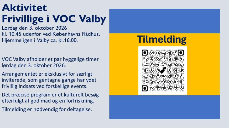 Tilmelding til frivilligheds arrangement