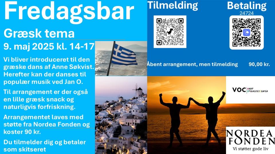 Fredagsbar i VOC Valby - græsk tema