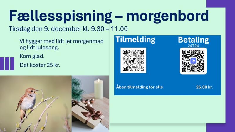 Fællesspisning i VOC Valby morgenmad 9. december 2024