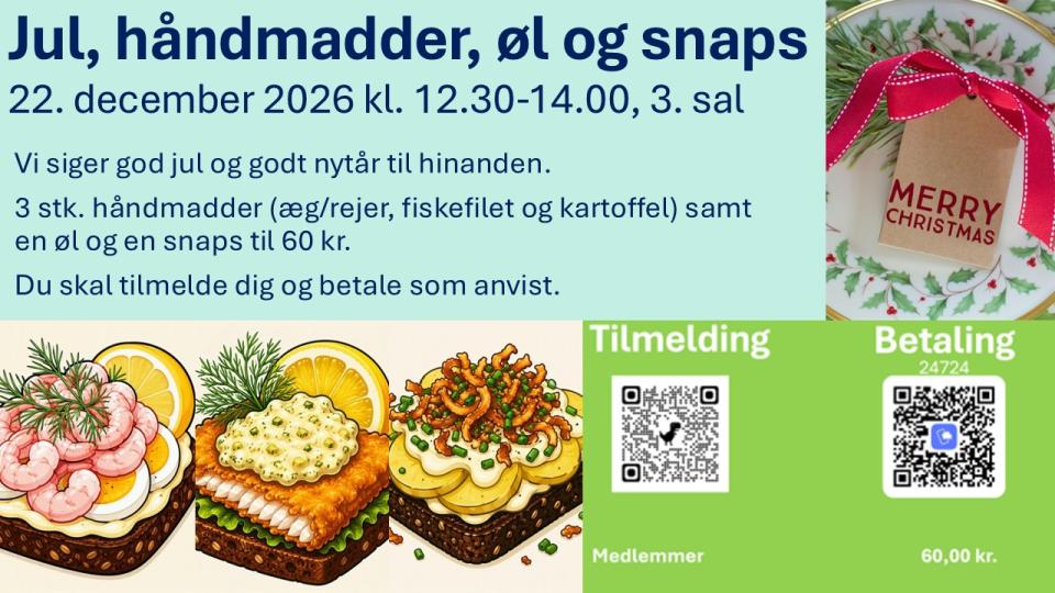 Jul, håndmadder, øl og snaps