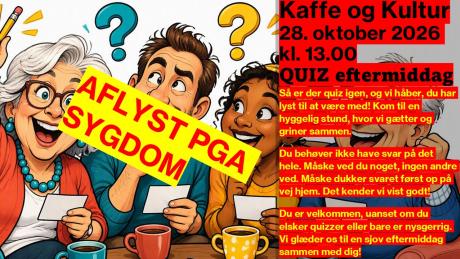 Kaffe og kultur 28.10 aflyst