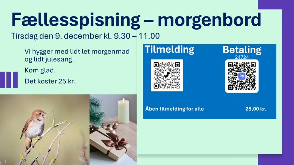 Fællesspisning i VOC Valby morgenmad 9. december 2025
