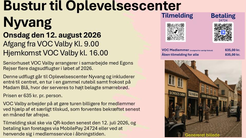 Bustur til Oplevelsescenter Nyvang