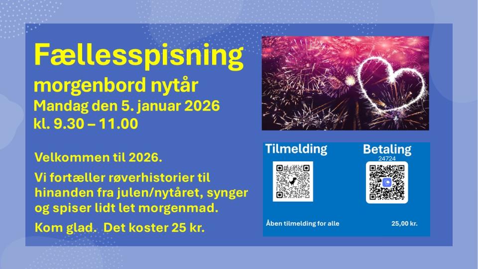 Fællesspisning Nytår Mandag den 5. januar 2026
